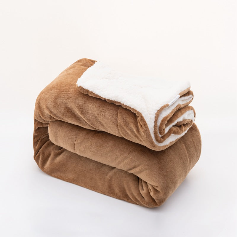 Sherpa Flannel Blanket Double-Layer Soft Warm